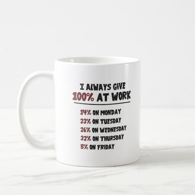 Taza De Café Esfuerzo 100% en el trabajo (Izquierda)