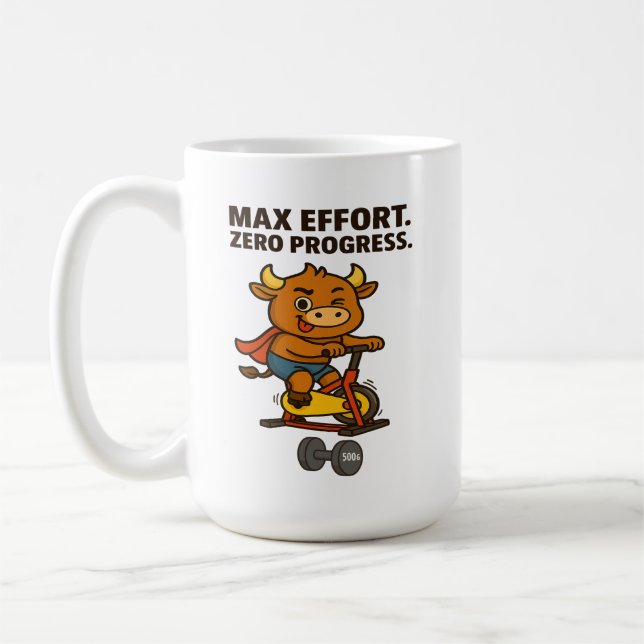 Taza De Café Esfuerzo BMax. Progreso cero- Gracioso Gimnasio Bu (Izquierda)