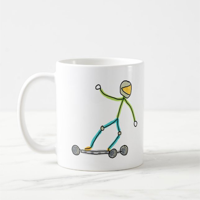 Taza De Café Esk8 Stickman (Izquierda)