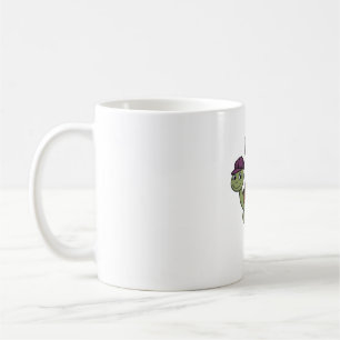 Taza De Café Eslogan montando una tortuga clásica camiseta