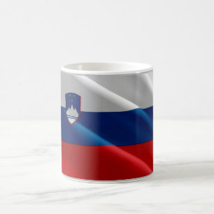 Taza De Café Eslovenia - Bandera ondeando de Eslovenia -