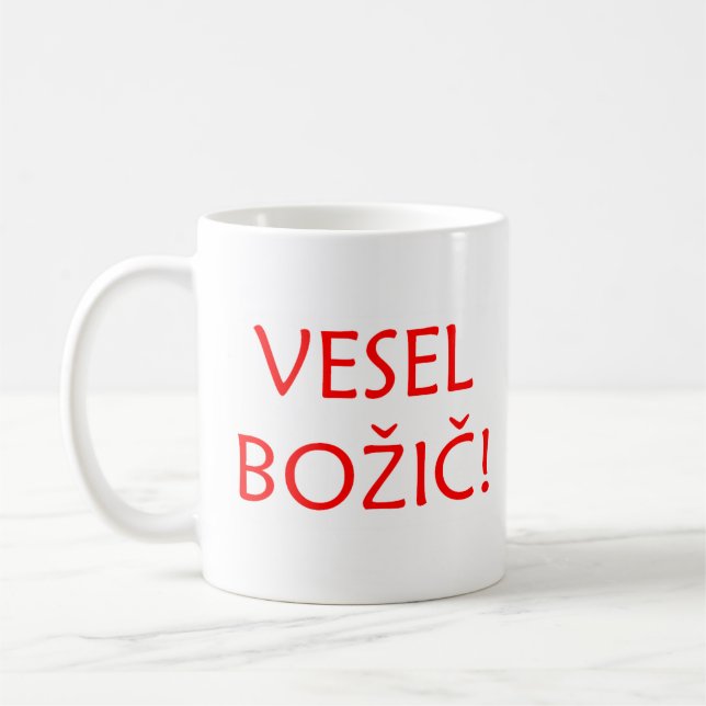 Taza De Café Esloveno feliz navidad (Izquierda)