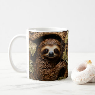 Taza De Café Esmalte de cuero con herramienta 3D con aspecto de