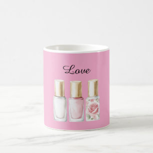 Taza De Café Esmalte de uñas floral rosa Pretty Rose