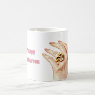 Taza De Café Esmalte de uñas rosa de mano de Halloween Anillo d