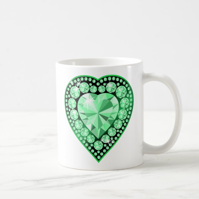 Taza De Café Esmeralda Gem Heart (Derecha)