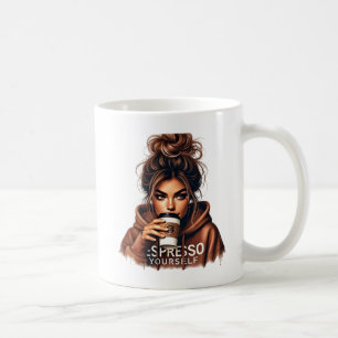 Taza De Café Esmirra maliciosa - Chica elegante tomando café