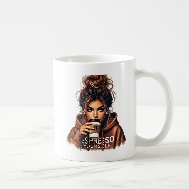 Taza De Café Esmirra maliciosa - Chica elegante tomando café (Derecha)