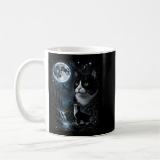 Taza De Café Esmoquin Aullando A La Luna 90s Retro Naturaleza B