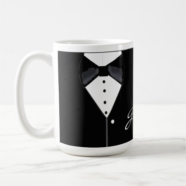 Taza De Café Esmoquin Negro para Novio (Izquierda)