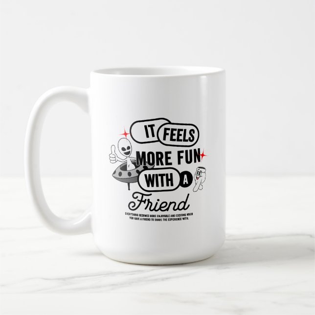 Taza De Café Espacio de amigos galácticos | 15# Mug clásico (Izquierda)
