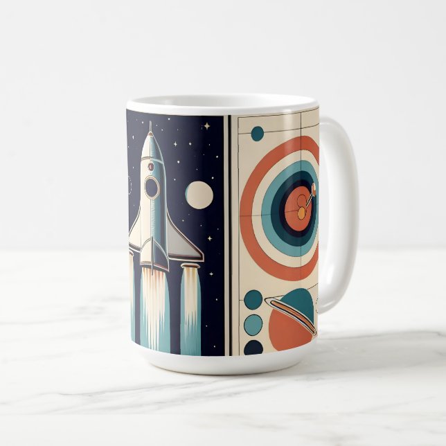 Taza De Café Espacio de mediados de siglo Edad Arte Galaxia Nav (Anverso derecho)
