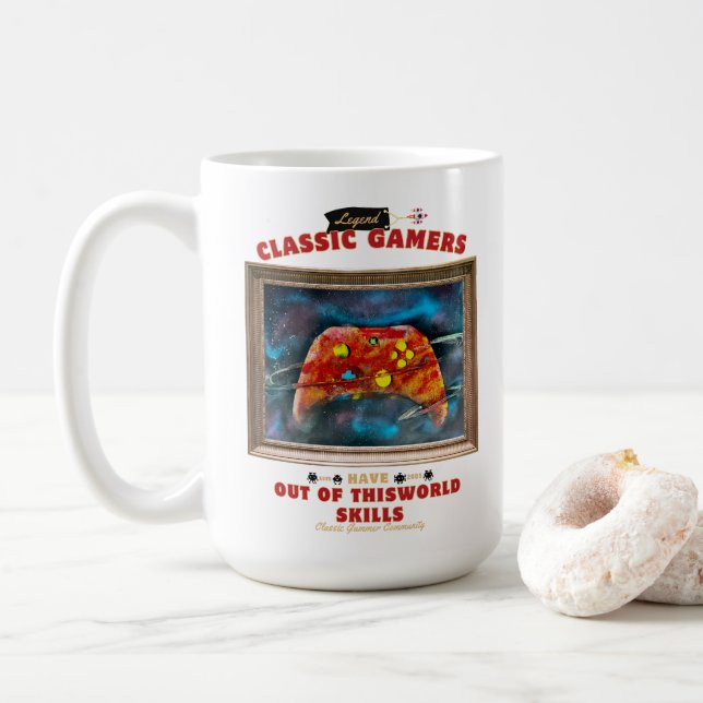 Taza De Café Espacio malvado para jugadores clásicos (Con donut)