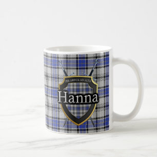 Taza De Café Espadas cruzadas escudo del tartán de Hanna Hanna