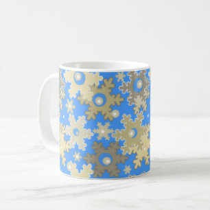 Taza De Café Espalda de nieve azul claro de invierno sin foco