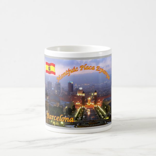 Taza De Café España - Barcelona - Montjuic Placa España - (Centro)