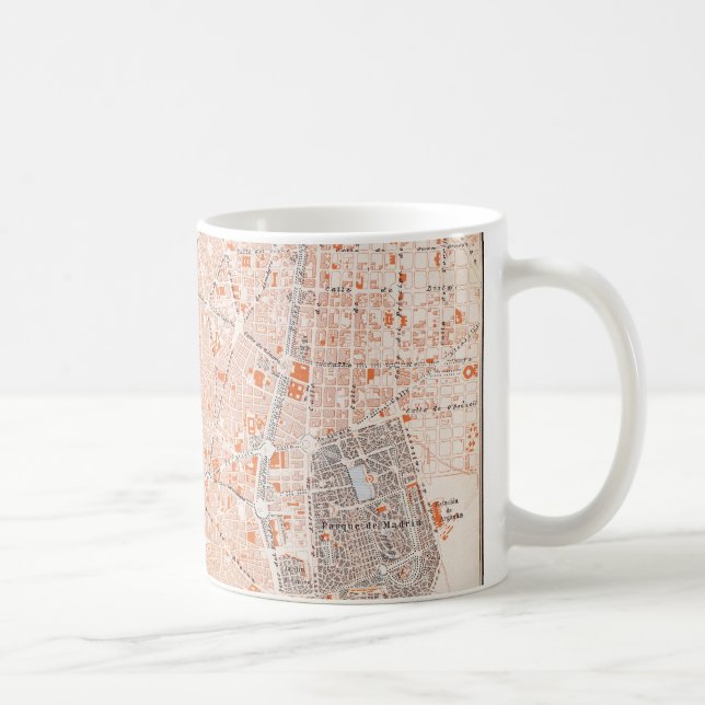 Taza De Café España: Mapa de Madrid, C1920 (Derecha)