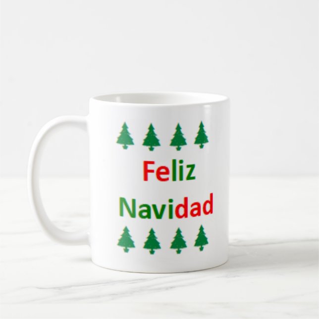 Taza De Café español feliz navidad (Izquierda)