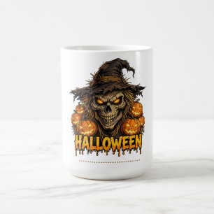Taza De Café Espantoso Espantapájaros de Halloween Calavera 