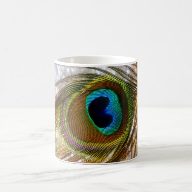 Taza De Café Esparkling Peacock Feather Mug (Centro)