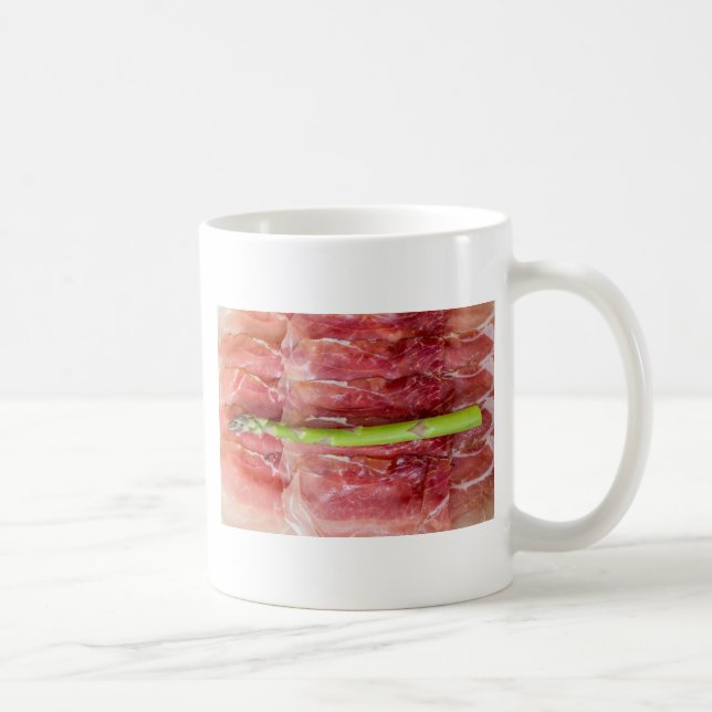 Taza De Café Espárragos verdes con macro de jamón (Derecha)