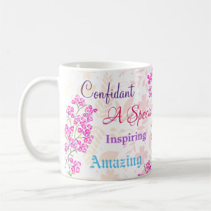Taza De Café Especial Hermana Especial Floral Rosa Atenta y Sen
