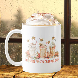 Taza De Café Especias de Calabaza Otoño Bebida Divertida Cita