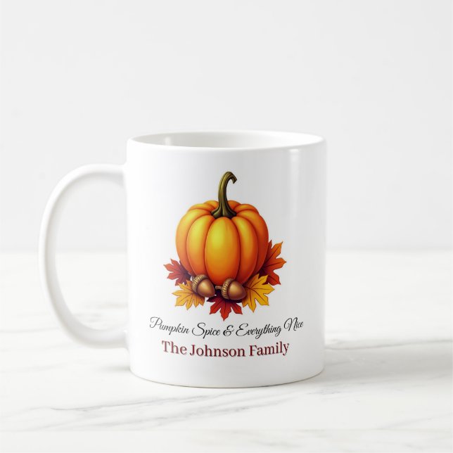 Taza De Café Especie de calabaza y todo lo bueno personalizado (Izquierda)