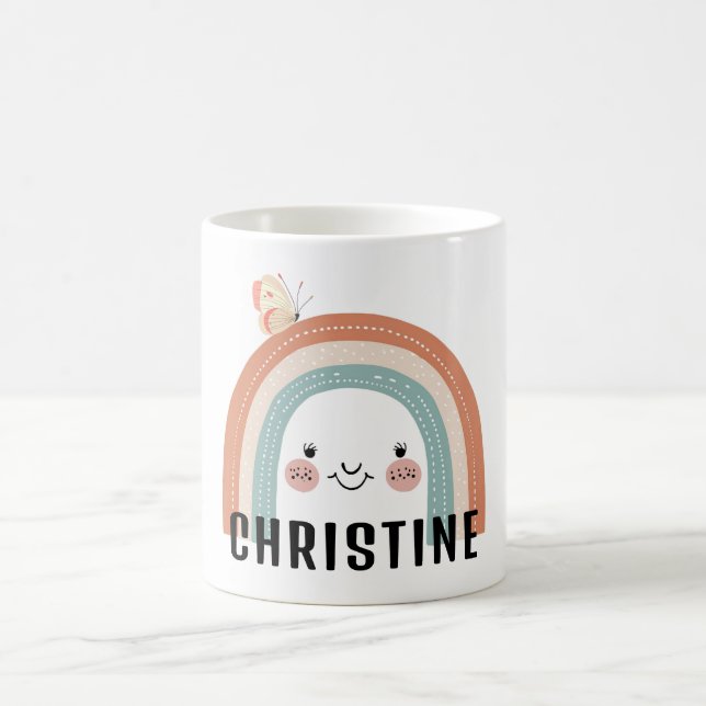 Taza De Café Específico del cliente, arco iris, mariposa (Centro)