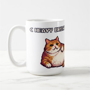 Taza De Café Espectacular arte de píxel de gato gordo