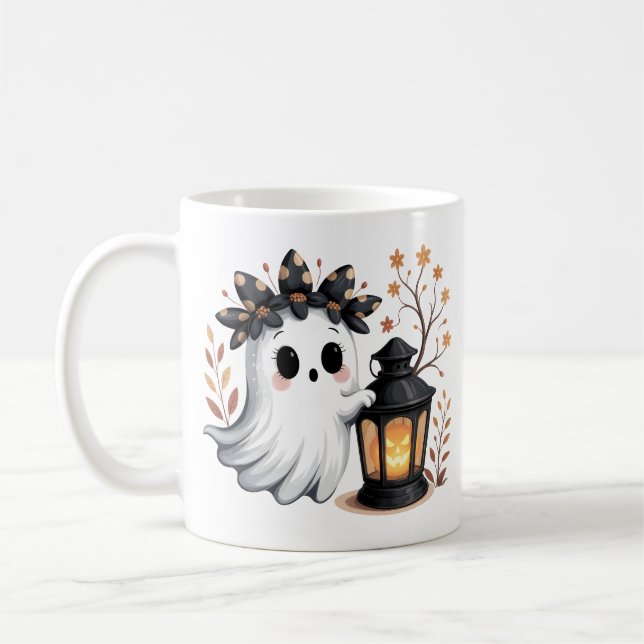 Taza De Café Espectacular fantasma Whimsical Halloween Mug Styl (Izquierda)