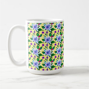 Taza De Café Espectacular patrón Art Nouveau Floral Watercolor
