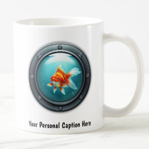 Taza De Café Espectacular pez dorado dentro de un ojo de buey