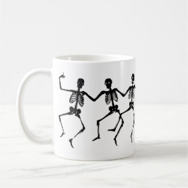 Taza De Café Espectacular Skeleton Halloween blanco y negro