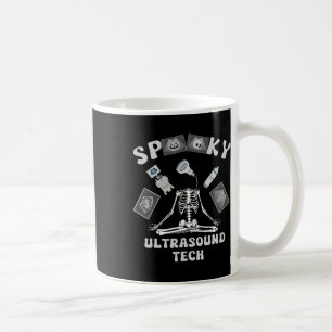 Taza De Café Espectacular Ultrasonido Tech Skeleton Halloween
