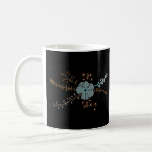 Taza De Café Espectacular Verde azulado Motismo negro gris rosa