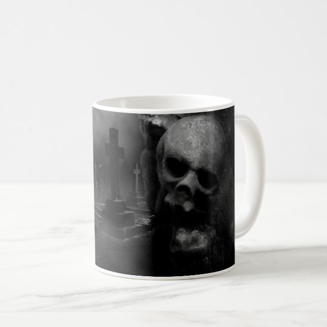 Taza De Café Espectacular y espantoso cementerio, Halloween (Anverso derecho)