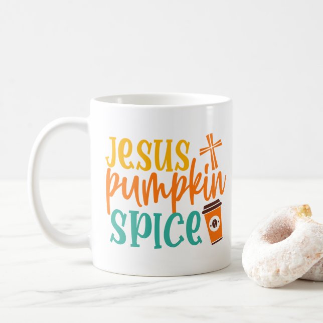 Taza De Café Espectro de calabaza de Jesús (Con donut)