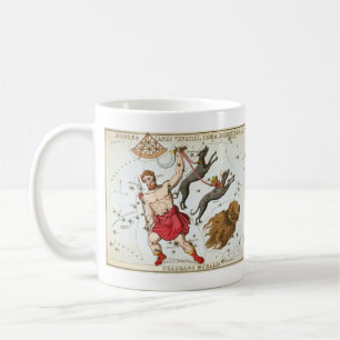 Taza De Café Espejo de Urania, mapa celeste de astronomía vinta