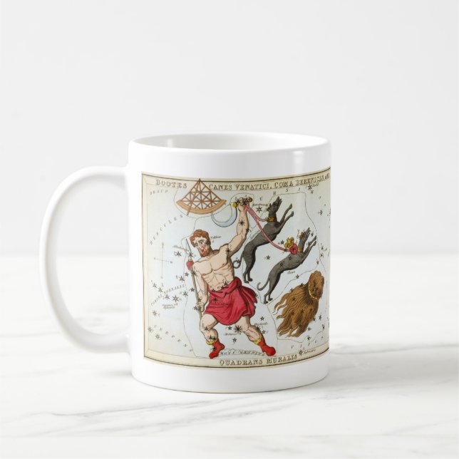Taza De Café Espejo de Urania, mapa celeste de astronomía vinta (Izquierda)