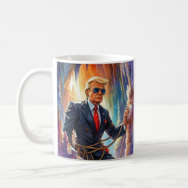 Taza De Café Espeleología de Trump en una hermosa cueva (Izquierda)