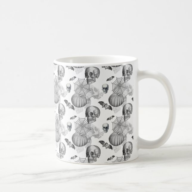 Taza De Café Espeluz Araña de Calavera Bat de calabaza web Hall (Derecha)