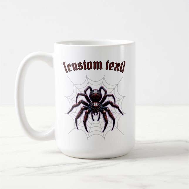 Taza De Café Espeluz Spider - Texto Personalizado (Izquierda)