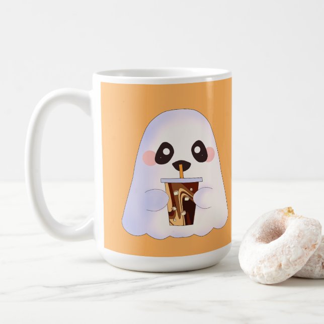 Taza De Café Espeluznante Con Café Helado (Con donut)