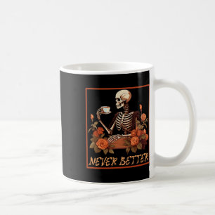 Taza De Café Espeluznante Con Café Y Flores Halloween