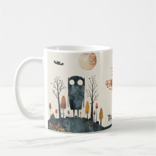 Taza De Café Espeluznante escenario de caída de monstruo lindo 
