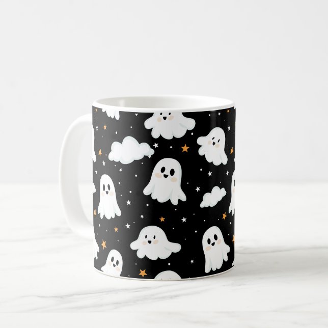 Taza De Café Espeluznante estela de estela nublada de Halloween (Anverso izquierdo)