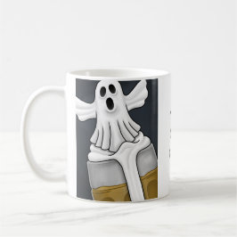Taza De Café Espeluznante Fantasma Blanca