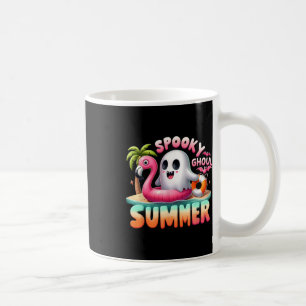 Taza De Café Espeluznante fantasma Flamingo Verano Va