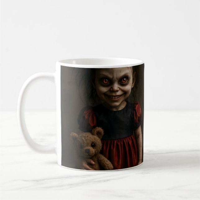 Taza De Café Espeluznante horror de muñeca (Izquierda)